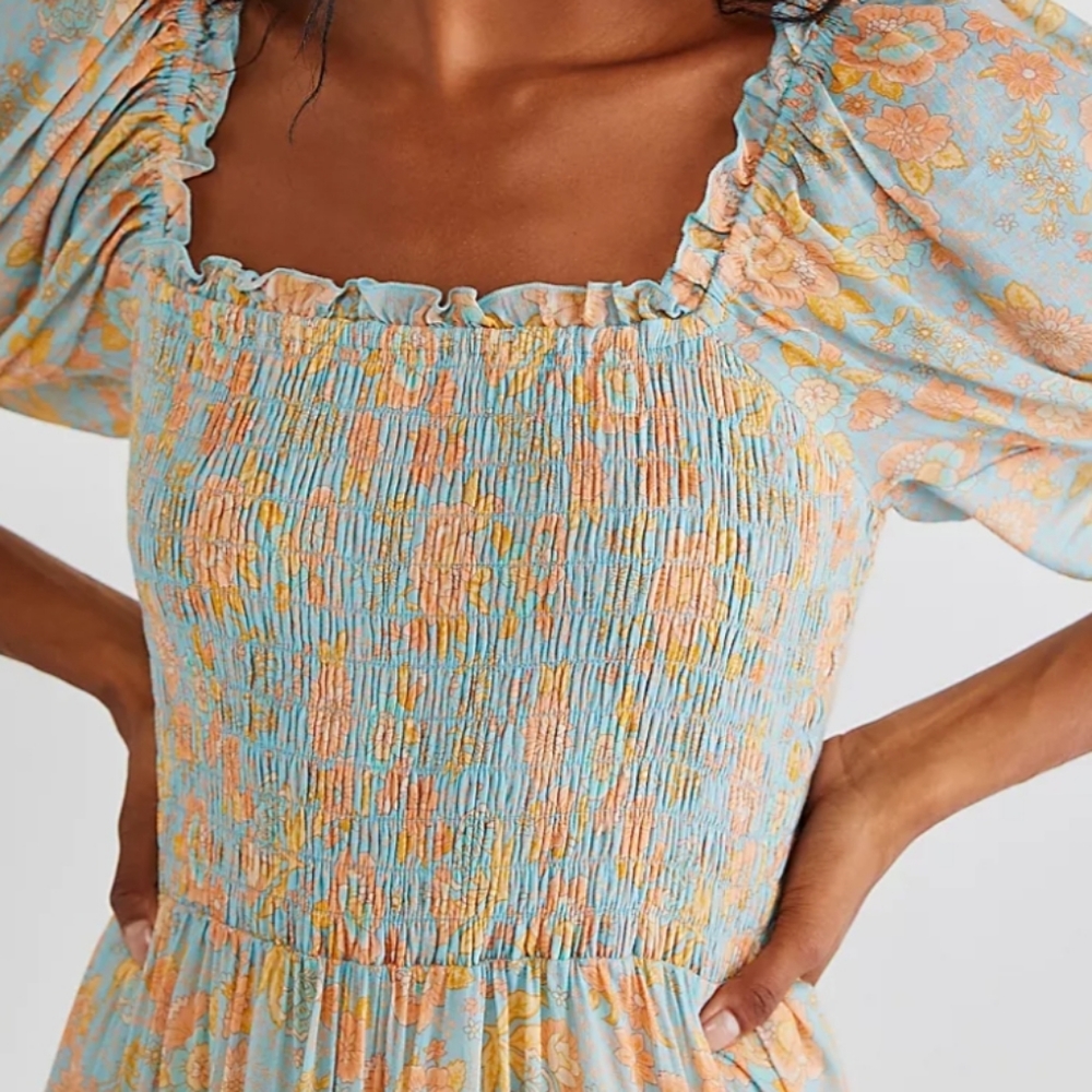 NWT Juniper Eggshell Spell Shirred dress - Picture 1 of 4
